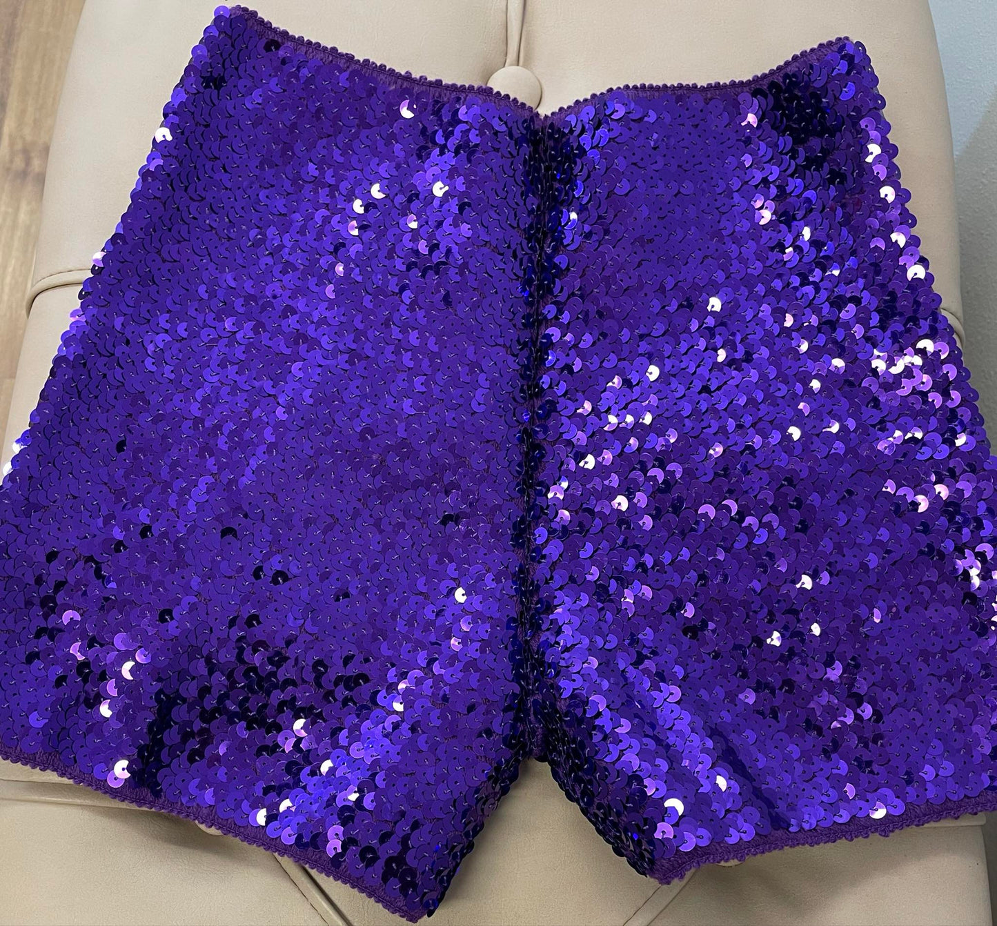 Purple Sequin Shorts