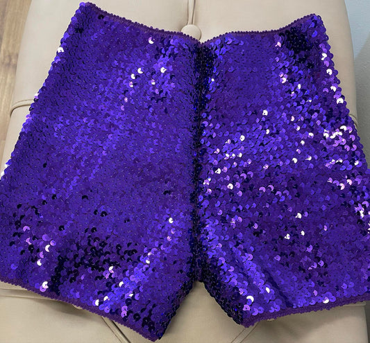 Purple Sequin Shorts