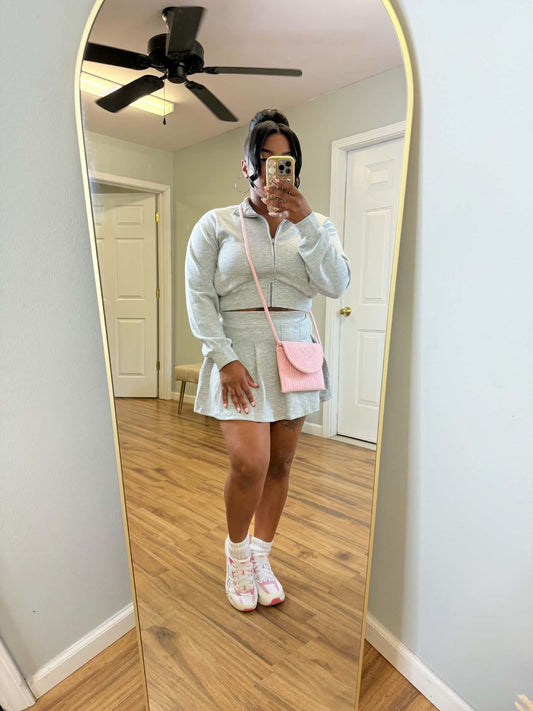 "Court Me" Skirt Set(Grey)