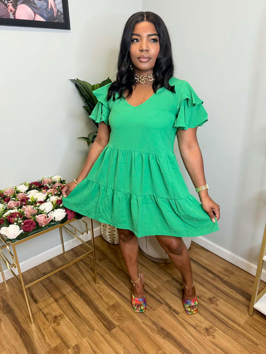 Baby Doll Dress (Green)